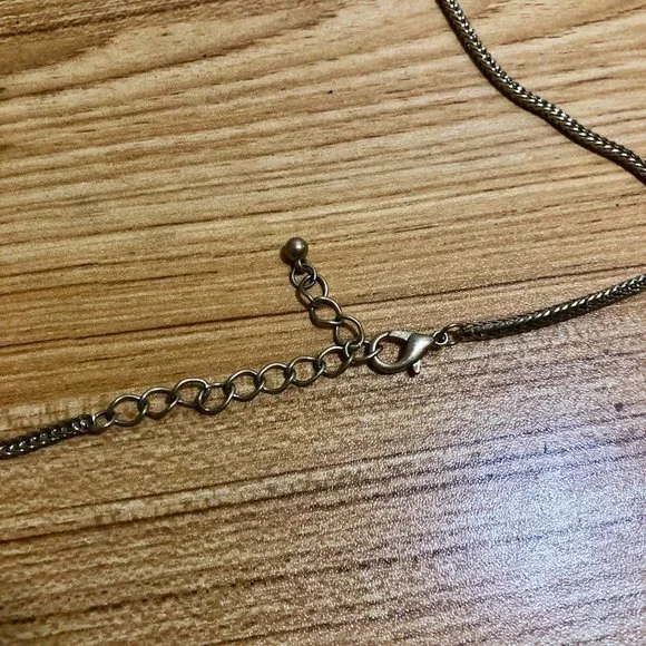 Gold Statement Necklace with Black Tassle - Picture 3 of 3